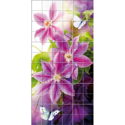 Butterfly Flowers - Tiles Wall Stickers