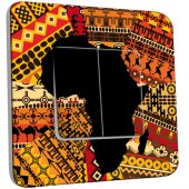 Interrupteur Décoré Double va et vient Motif Africain Design 2 