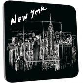 Interrupteur Décoré Double va et vient New York Black&White 1 