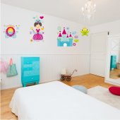 Adesivo Murale bambino accessori principessa