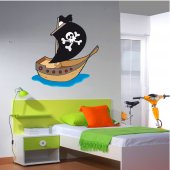 Autocolante decorativo infantil Barco pirata