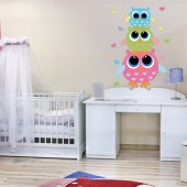 Autocolante decorativo infantil corujas