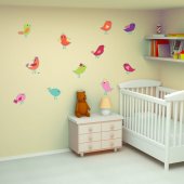 Kit Vinilo decorativo infantil 15 aves